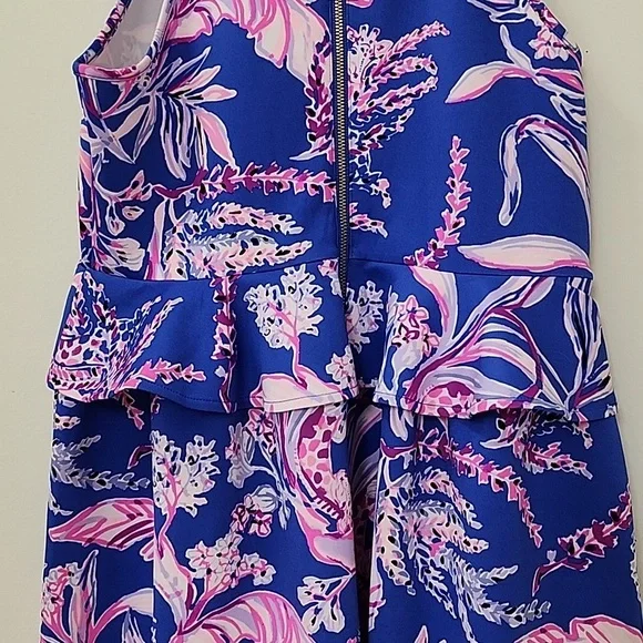 Lilly Pulitzer coastal Caesara Dress in Iris Blue Wild Pink Size XL 12-14 - Picture 15 of 16